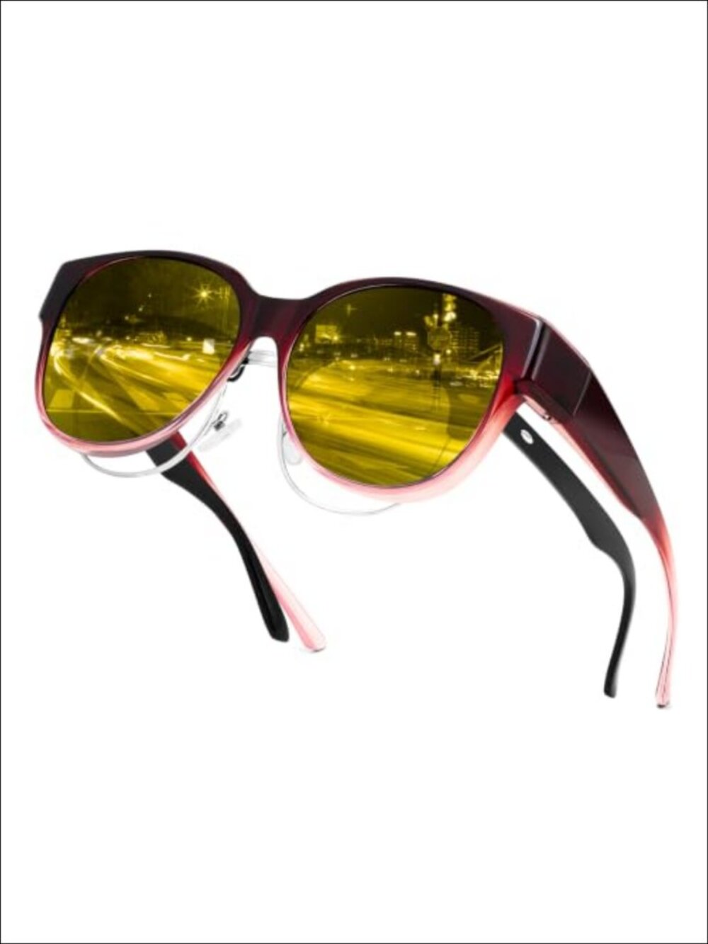 Polarized Night Vision Fit Over Cat Eye Sunglasses Anti-Glare Driving